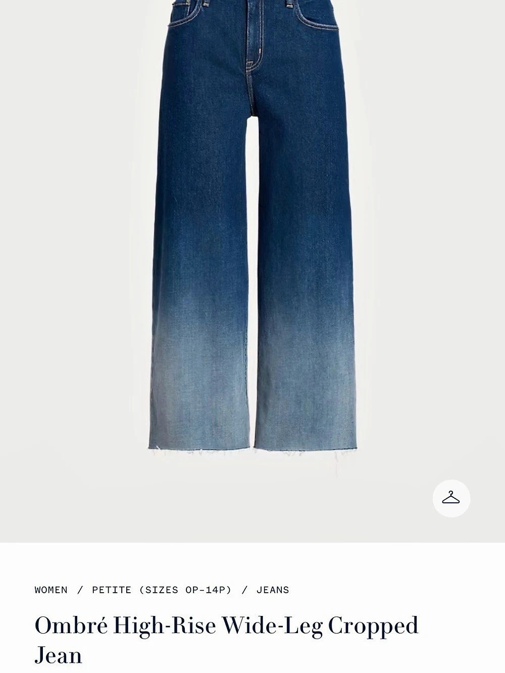 Lauren Ralph Lauren Ombré High-Rise Wide-Leg Cropped Jean Wide-Leg Cropped Jeans